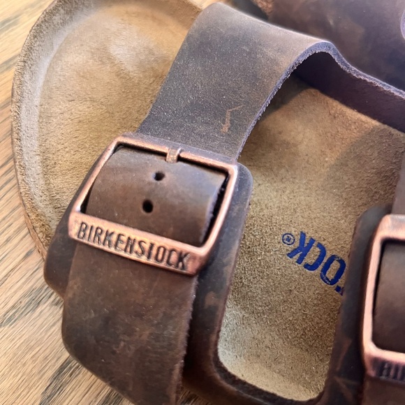New Birkenstocks Arizona Oiled Leather Brown Authentic Sandals sz 41 size 10 - Picture 2 of 5